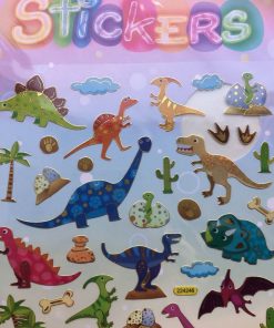 Stickers med lid farlige og flotte dinosaurus
