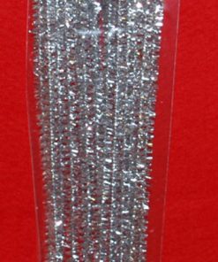 Chenille str.6 mm/30 cm, 15 stk i sølv