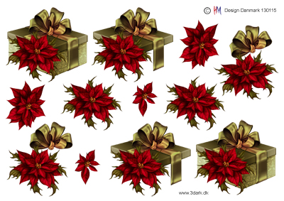 Jul / 3D ark med pakke og julestjerne / HM Design