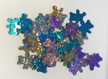 Confetti strø bjørne / 5 farver hologram