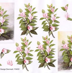 Blomster / 3D ark med lyserøde & hvide blomster / HM Design