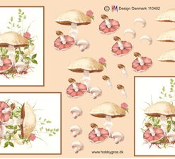 Blomster / 3D ark med smukke svampe / HM Design