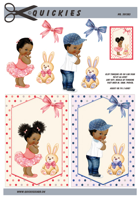Børn / 3D ark med søde afro børn / Quickies