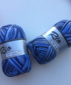 Rio-multi farvet garn 100% bomuld / Blå
