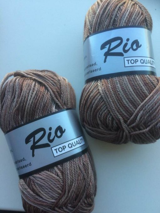 Rio-multi farvet garn 100 % bomuld / Brun