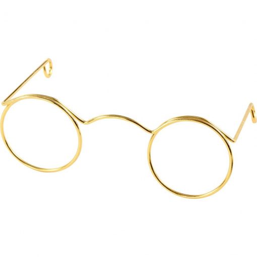 Briller, B: 60 mm, hulstr. 21 mm, guld / 10 stk