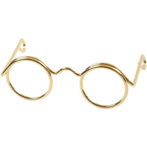 Briller, B: 35 mm, hulstr. 13 mm, guld / 10 stk