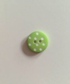 Knap / Grøn med hvide prikker / plast