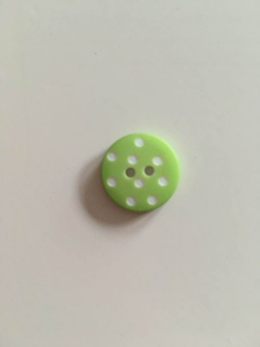 Knap / Grøn med hvide prikker / plast