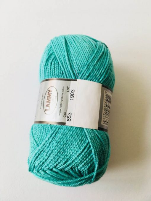 Cotton 8/4 i farven blå-grøn 853 / Bomuldsgarn