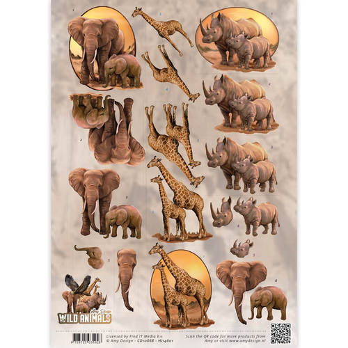 Dyr / Elefanter,giraffer & næsehorn / Amy Design