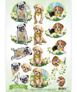 Dyr / Hunde med gule tørklæder / Amy Design