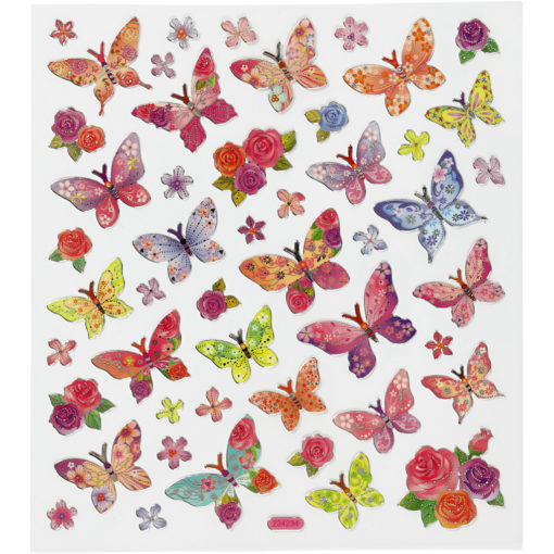 Stickers, sommerfugle, 1 ark