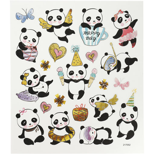 Stickers, pandaer, 1 ark