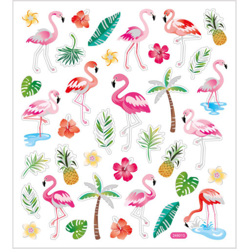 Stickers, flamingo, 1 ark