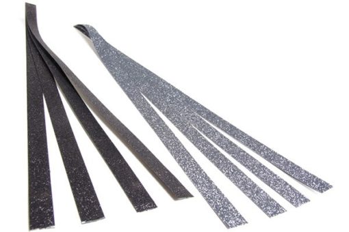 Stjernestrimler med glitter sort/sølv, 15x420 mm