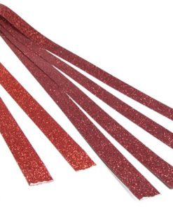 Stjernestrimler med glitter rød/m.rød, 15x420 mm
