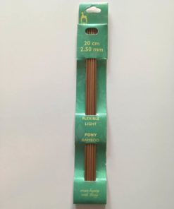 Pony strømpepinde, bambus 20 cm, str. 2,5