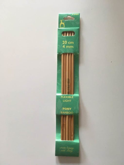 Pony strømpepinde / Bambus 20 cm, str.4