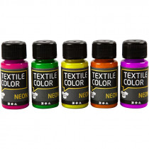 Textil color, Neonfarver / 5 fl. 50 ml