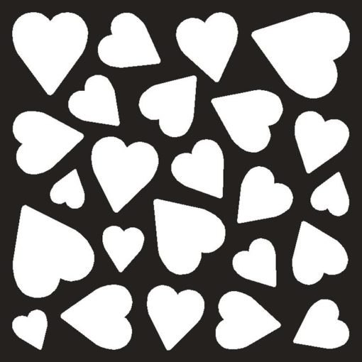 Stencil / Heart confetti / 15x15 cm