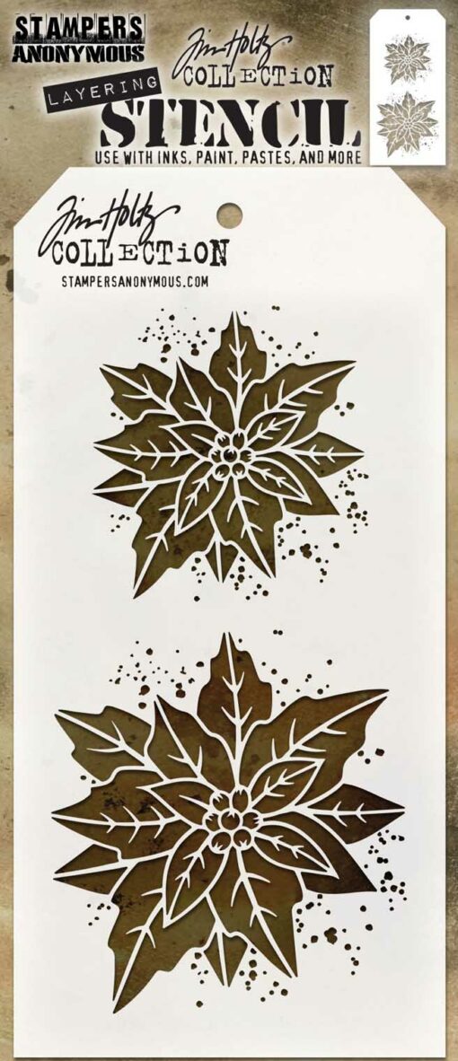 Stencil / Poinsettia duo / Tim Holtz