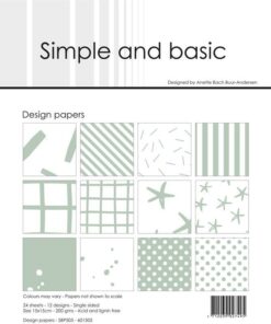 Design papir 15x15 / Sage / Simple and Basic