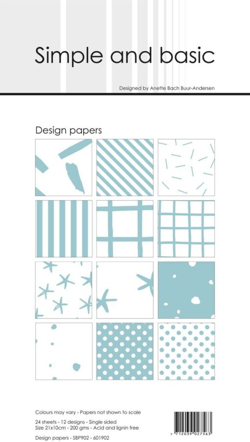 Design papir 15x15 cm / Mint / Simple and Basic