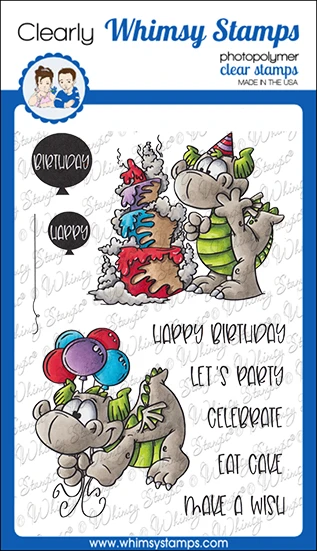 Stempel / Birfday party dragons / Whimsy Stamps